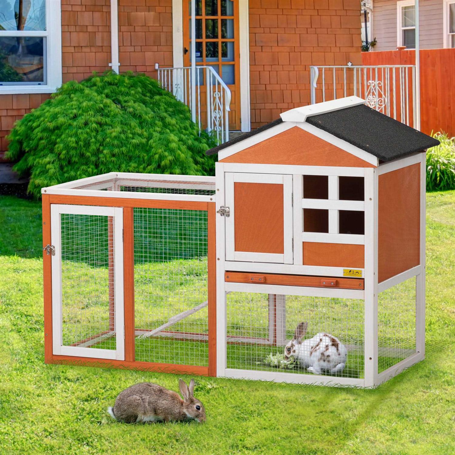 Coziwow 2-Story Wooden Rabbit Hutch - Pet Supplies online store