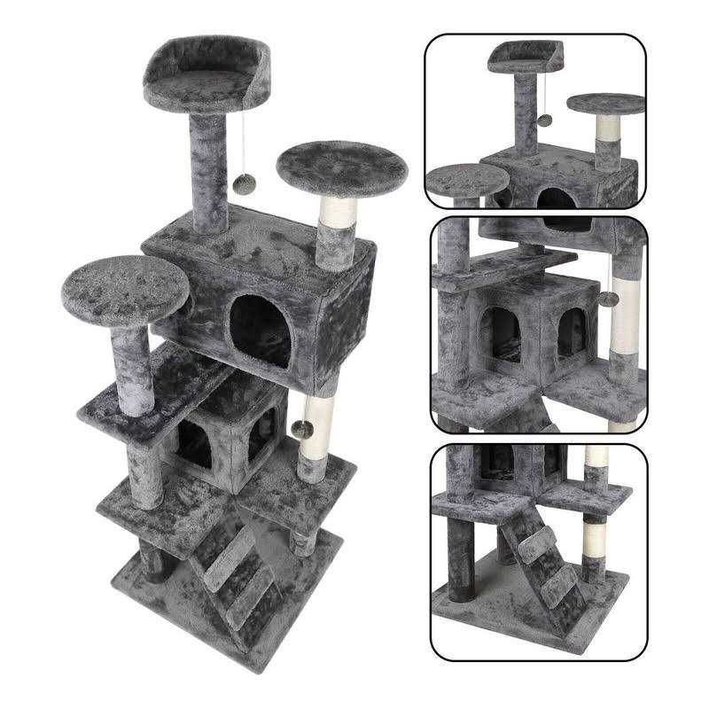 Cat Tree Tower 53 inch Sturdy Activity Center Large Playing House Condo For Rest - Pet Supplies online store