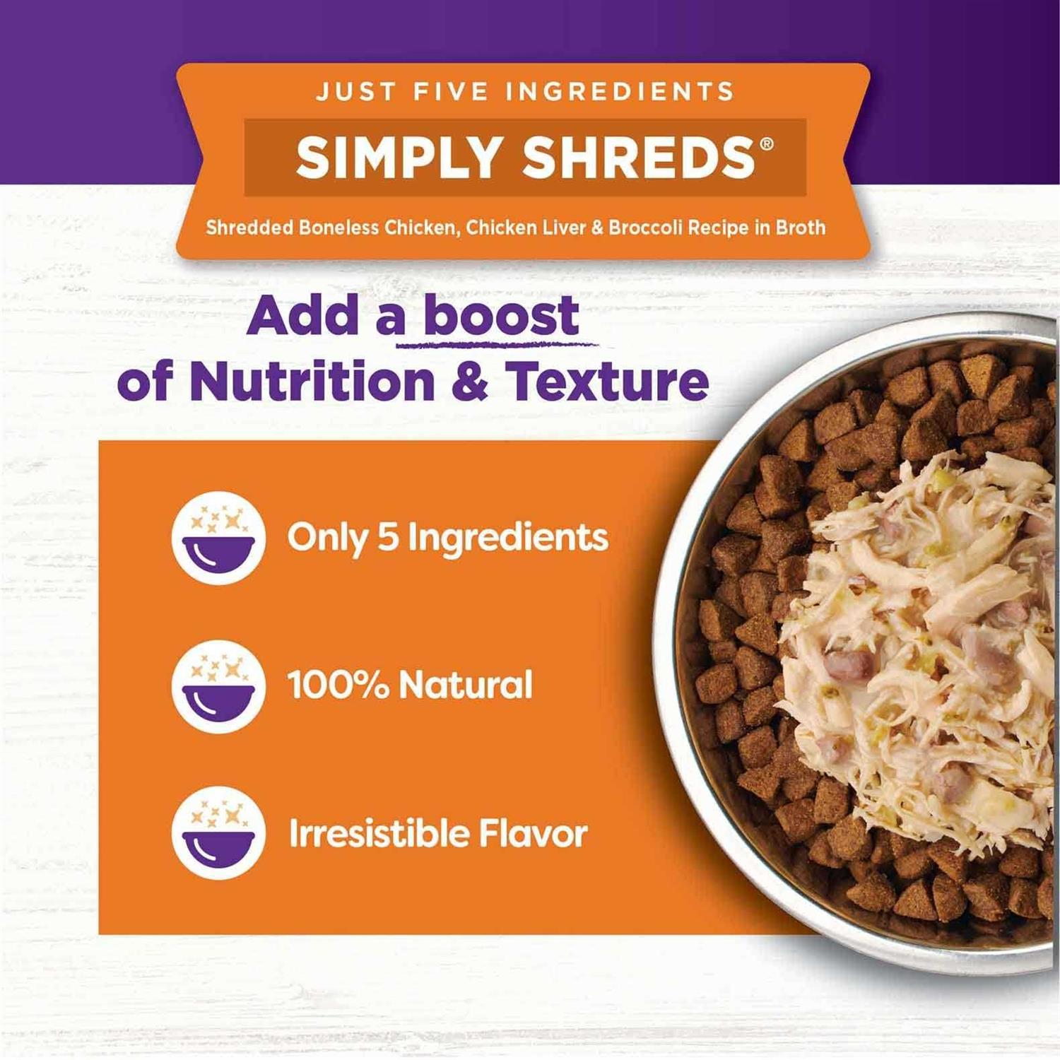 Wellness Core Simply Shreds Natural Grain Free Chicken Wet Dog Food Topper - Pet Supplies online store