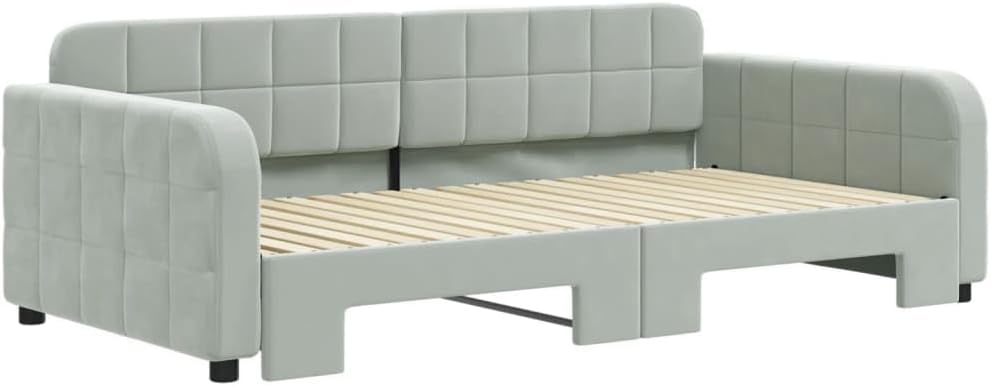 Daybed with Trundle Light Gray 39.4