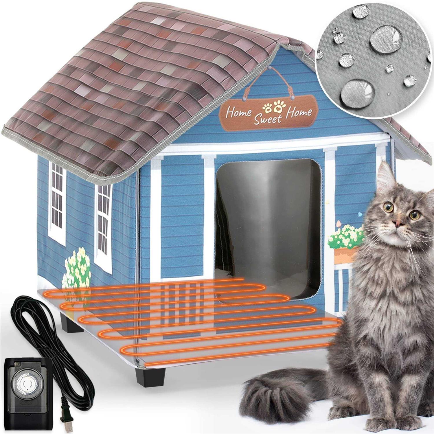PETYELLA Heated cat Houses for Outdoor Cats in Winter - Pet Supplies online store