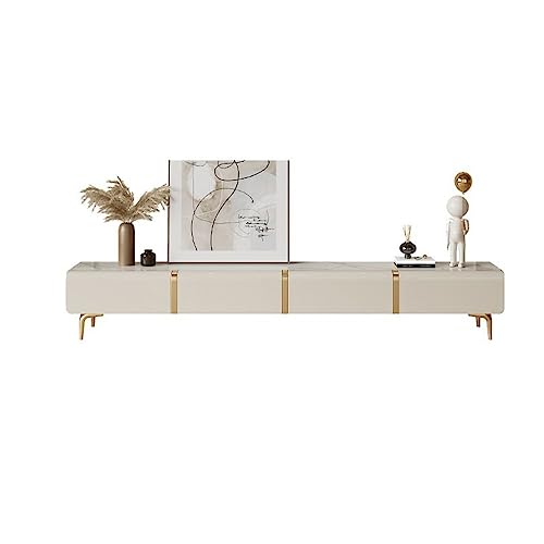 Tv Stand Tv Table Stand 70.8 Inch Slate Top TV Stand Cream Sideboard TV Stand Living Room Entertainment Center with 4 Storage Drawers Tv Stands for Living Room