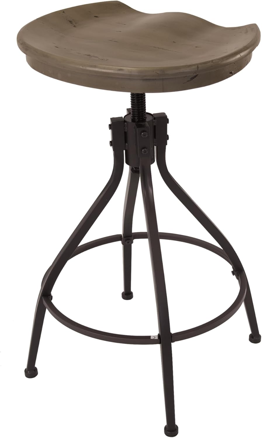 HomePop Maurice Backless Adjustable Stool, Charcoal