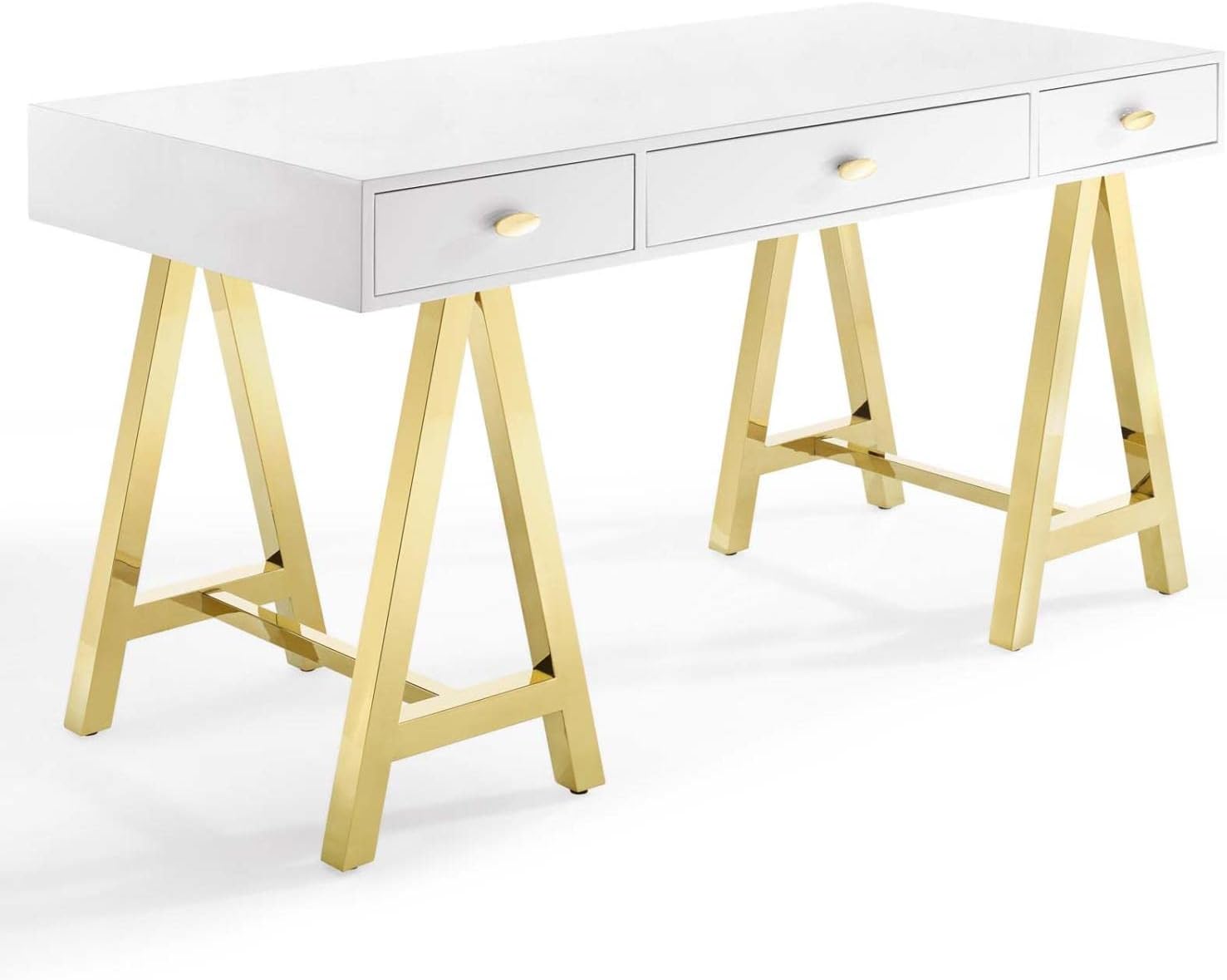 Modway Jettison Office Desk, Gold White