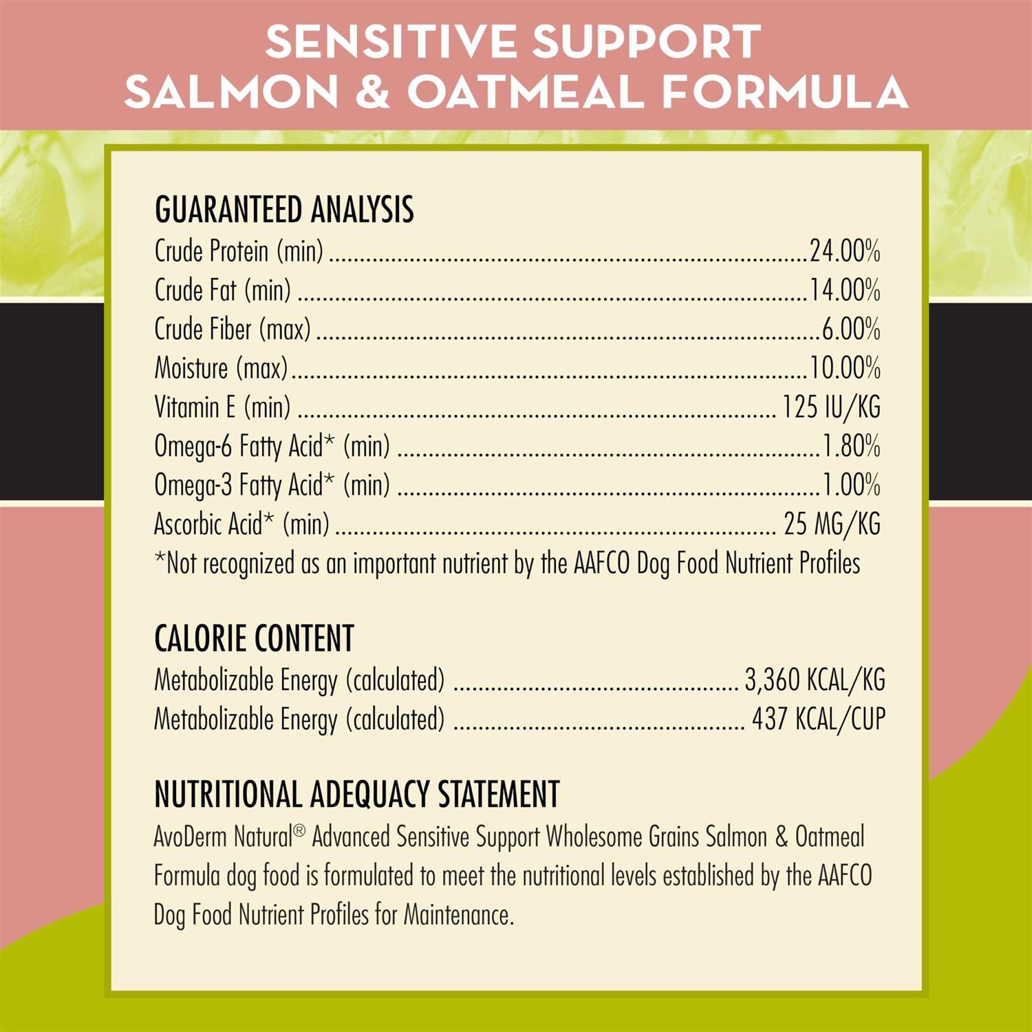 AvoDerm Advanced Sensitive Support Salmon & Oatmeal Formula Dry Dog Food - Pet Supplies online store