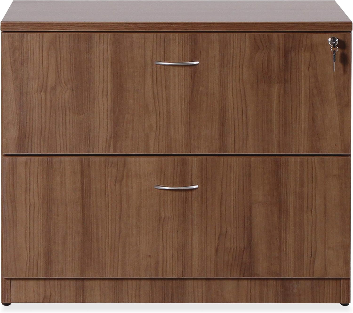 Lorell LLR69972 - Essentials Series Walnut Laminate Lateral File - 2-Drawer