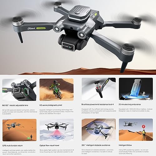 ZX Mini Drone with Camera and Lighting Set, 1080P HD FPV Foldable Drone with Carrying Bag, 3 Batteries, 150° Adjustable Lens, One Key Take Off/ Land, Altitude Hold, 3 Speeds, Toys Gifts for Kids, Adults, Beginner