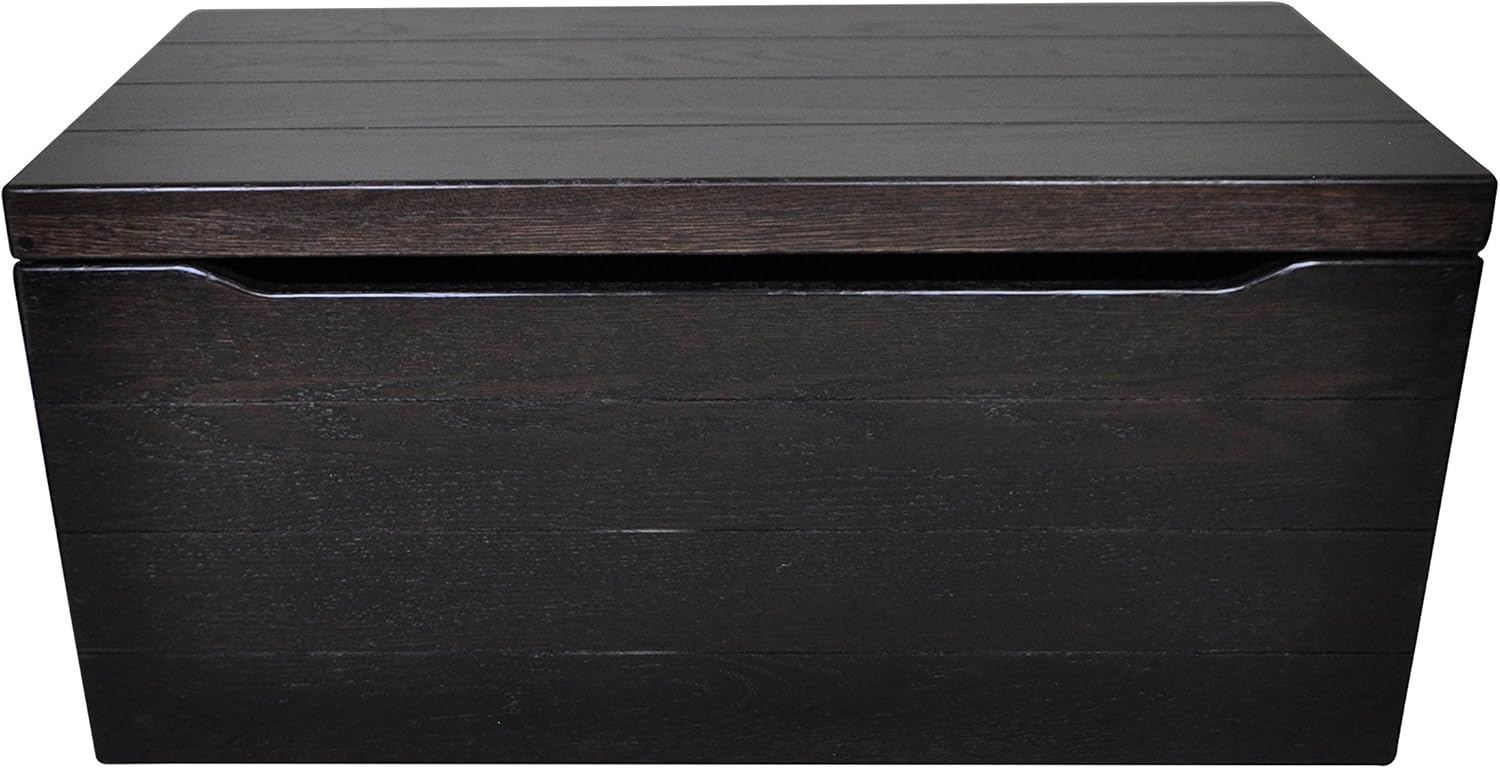 36” Wooden Storage Chest – Handmade Amish Hope Chest – Storage Trunk w/Anti-Slam Hinges – Solid Wooden Chest w/Handles – Clothing, Keepsake & Blanket Chest (Oak Wood, Onyx Stain, 36”)