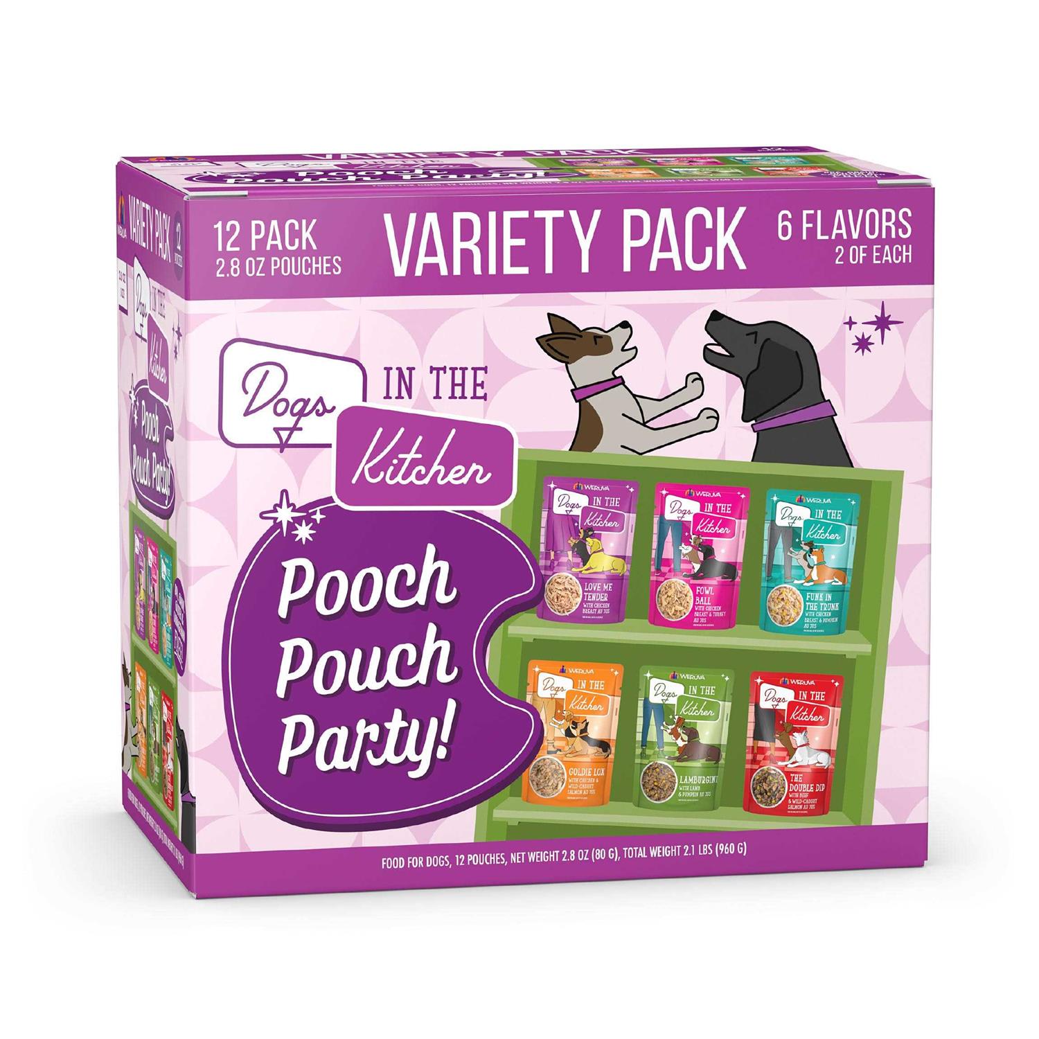 Weruva Dogs in the Kitchen Dog Food Pooch Pouch Party! Variety Pack - Pet Supplies online store
