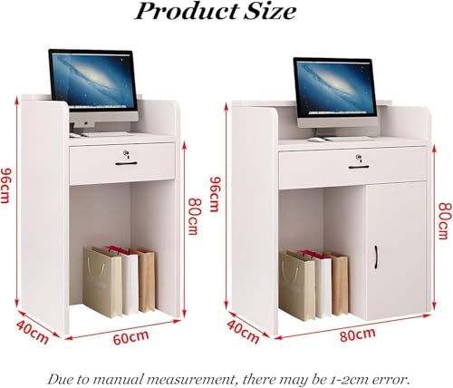 Small Reception Counter Modern Reception Desk W/open Shelves and Drawers L-shaped Standing Counter Table Cashier Front Desk