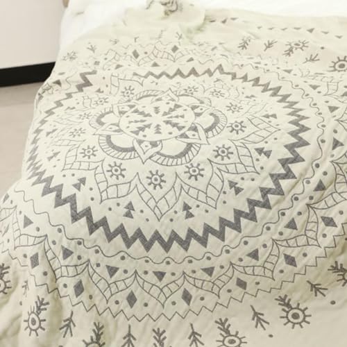 Boho Couch Cover Small Furniture Covers for Sofa and Loveseat Cotton Linen Blend Sofa Slipcovers for Living Room Washable Farmhouse Universal Futon Couch Protector for Cats Dog Pet, 59