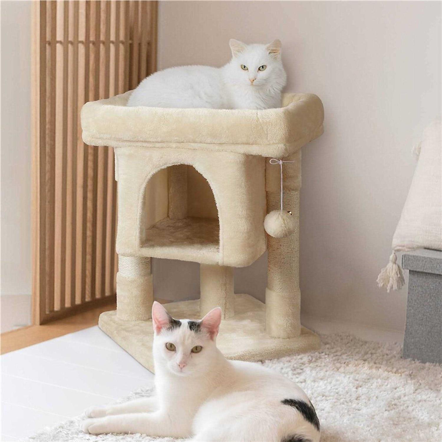 Yaheetech 2-Level 23.5-in Plush Cat Tree & Condo - Pet Supplies online store