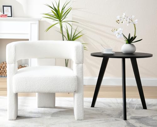 EALSON Barrel Accent Chairs Set of 2 Velvet Upholstered Living Room Arm Chair with Curved Open Back Modern Comfy Sofa Chair Unique Side Chair for Living Dining Room Bedroom, Olive Green