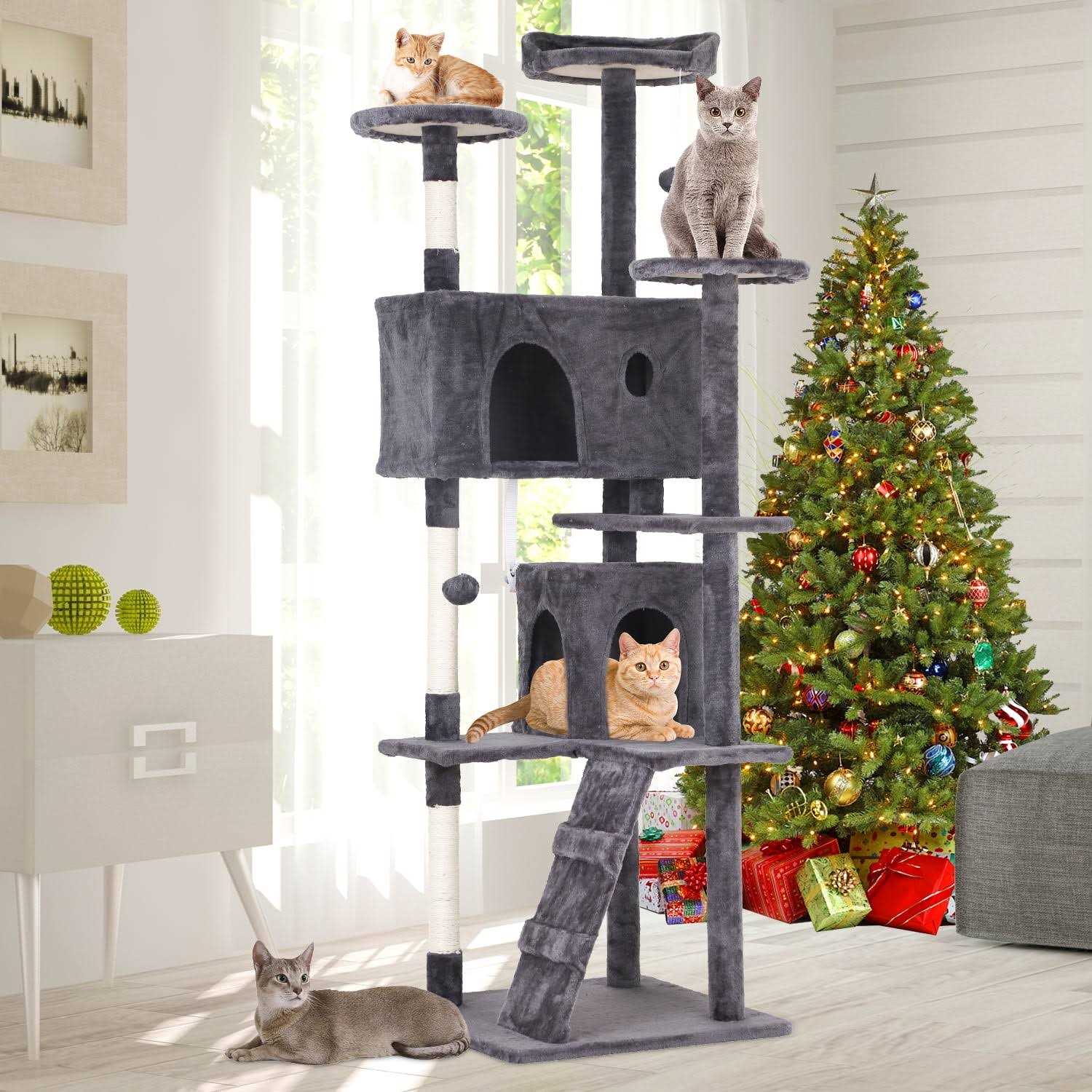 Niamvelo 70-in Cat Tree Tower Furniture Cat Condo with Scratching Post for Indoor Cats - Pet Supplies online store