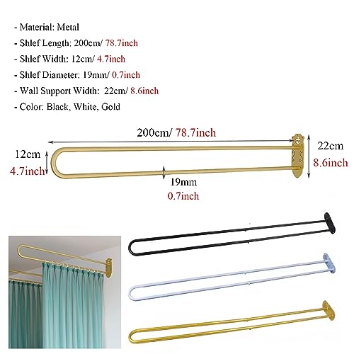 1 Set Room Divider Curtains for Hospital Beauty Clinic Between Beds, Tall 2m Privacy Partitions Cubicle Curtain/Drapes Panels with U Shaped Rail Metal Support Track, Modern Area Separator Screen (Co