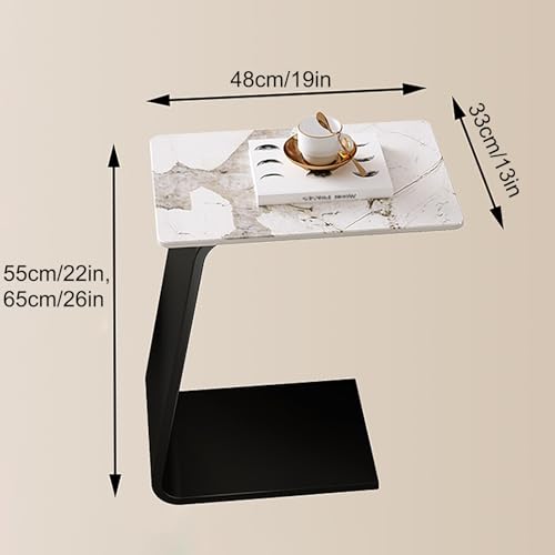 Small Square Coffee Tables Simple Modern Center Table, with Open Shelving, Side End Table for Living Room, Bedroom, Office, Sturdy and Easy Assembly (Color : White, Size : 55 cm/22 in)