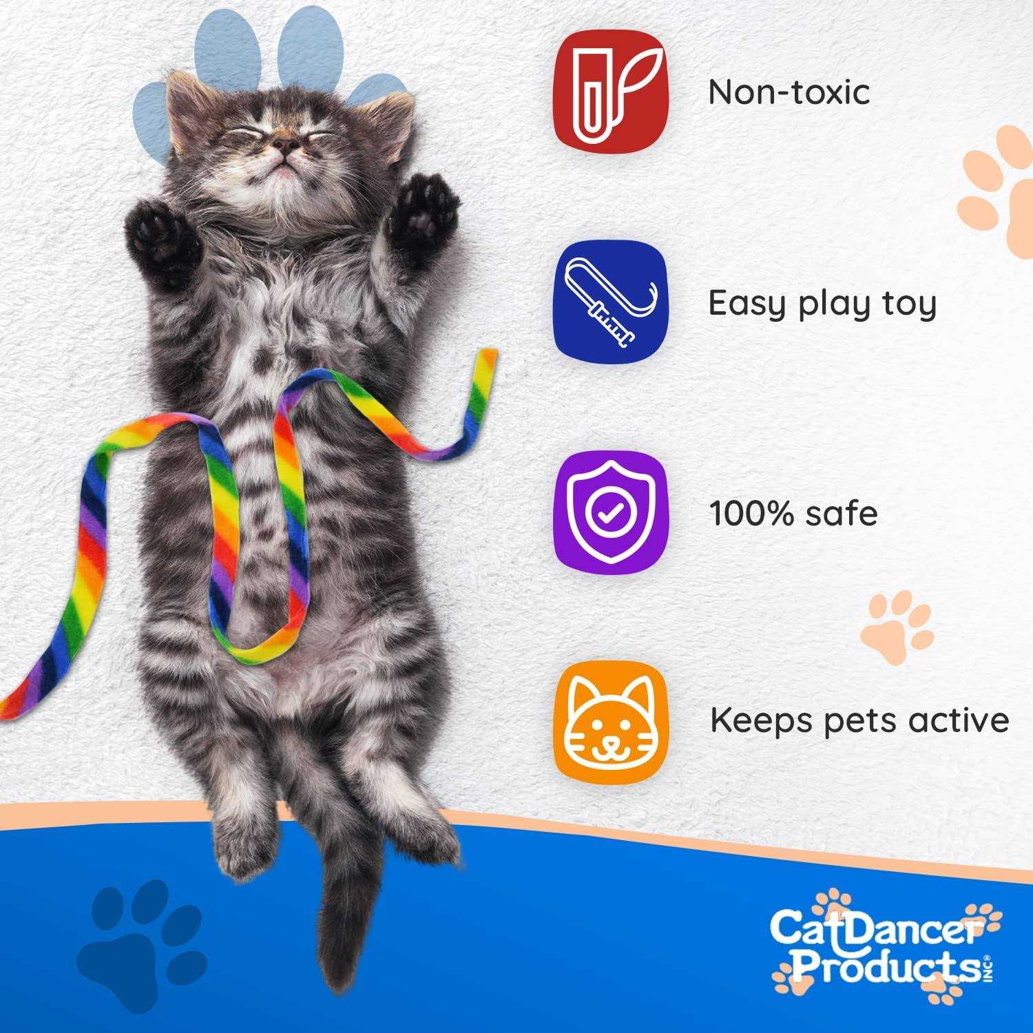 Cat Dancer Rainbow Charmer Wand Cat Toy - Pet Supplies online store