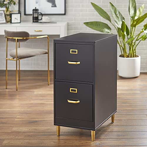 Dixie Mid Century Modern 2-Drawer Home Office Filing Cabinet, White