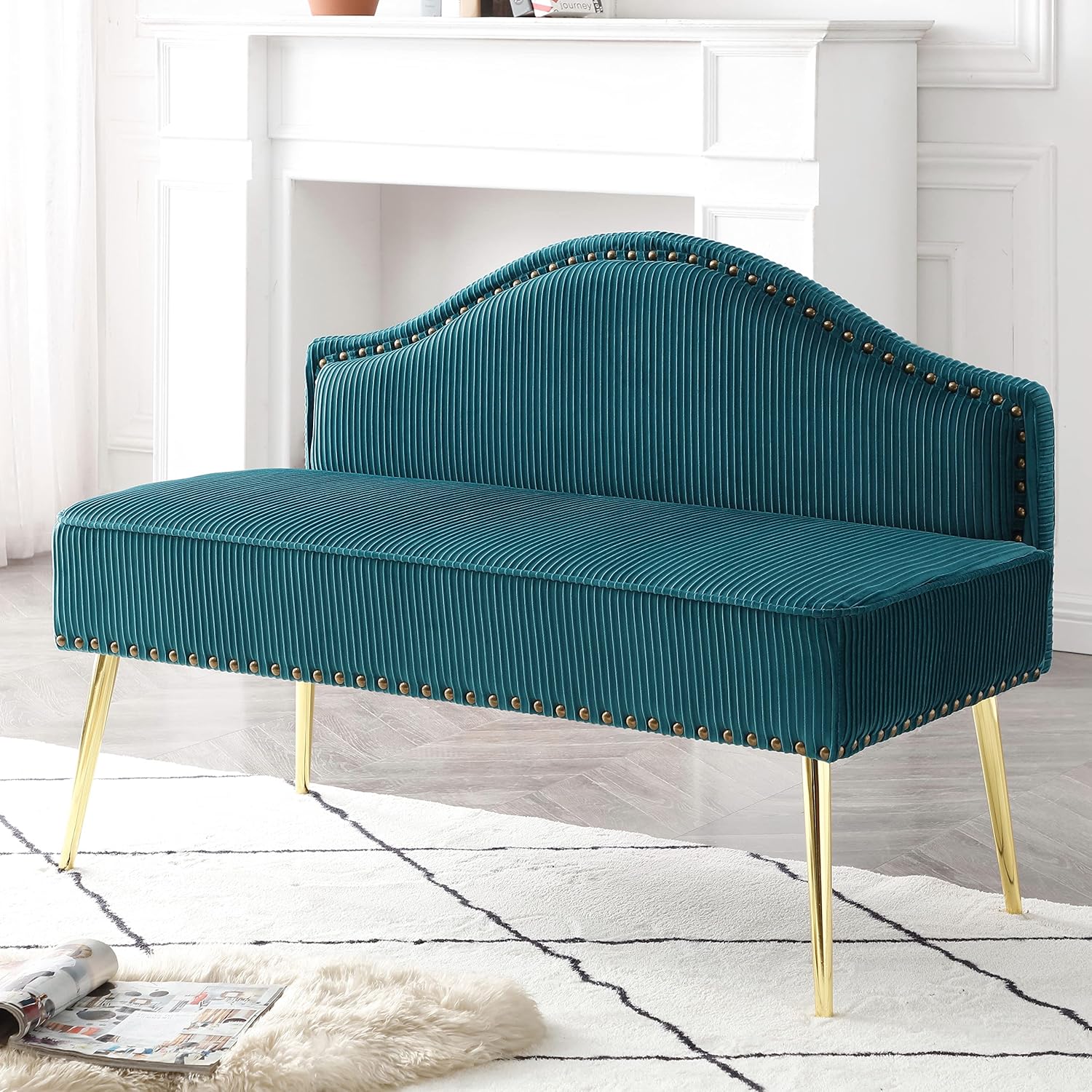 Yoluckea Modern Velvet Loveseat Sofa 46.5