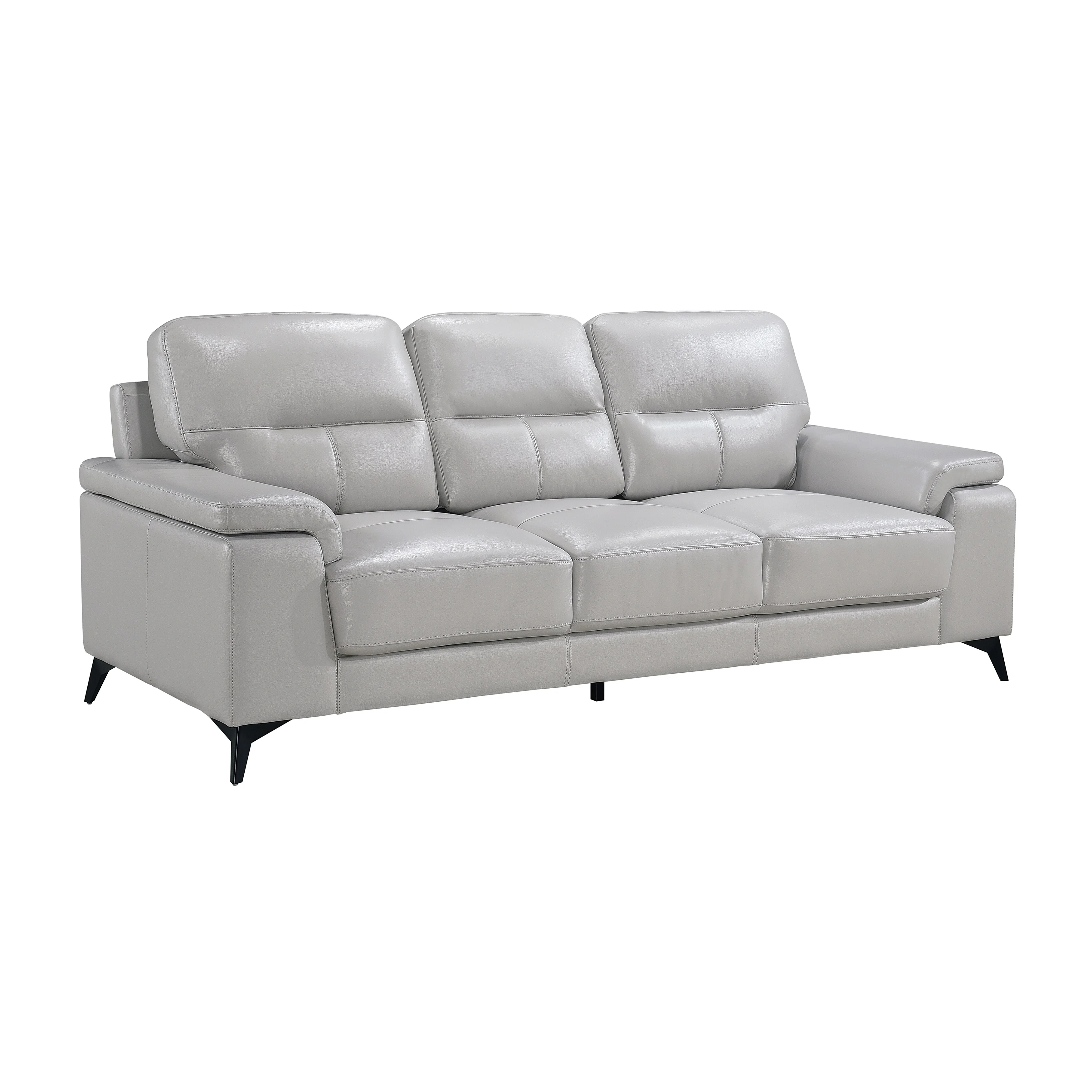 Fremont & Park Socorro Contemporary Leather Sofa Silver