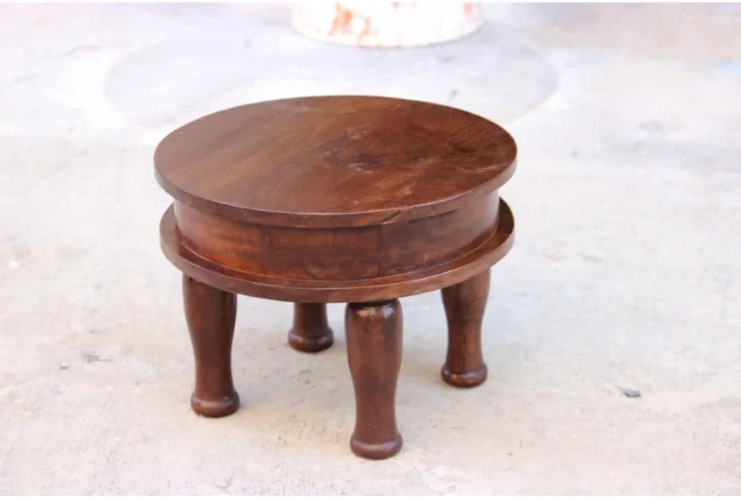 Handmade Wooden Round Brown Coffee Table | Centre Table | Living Room Furniture | Home Decor | Solid Mango Wood | Indian Furniture | Custom Design