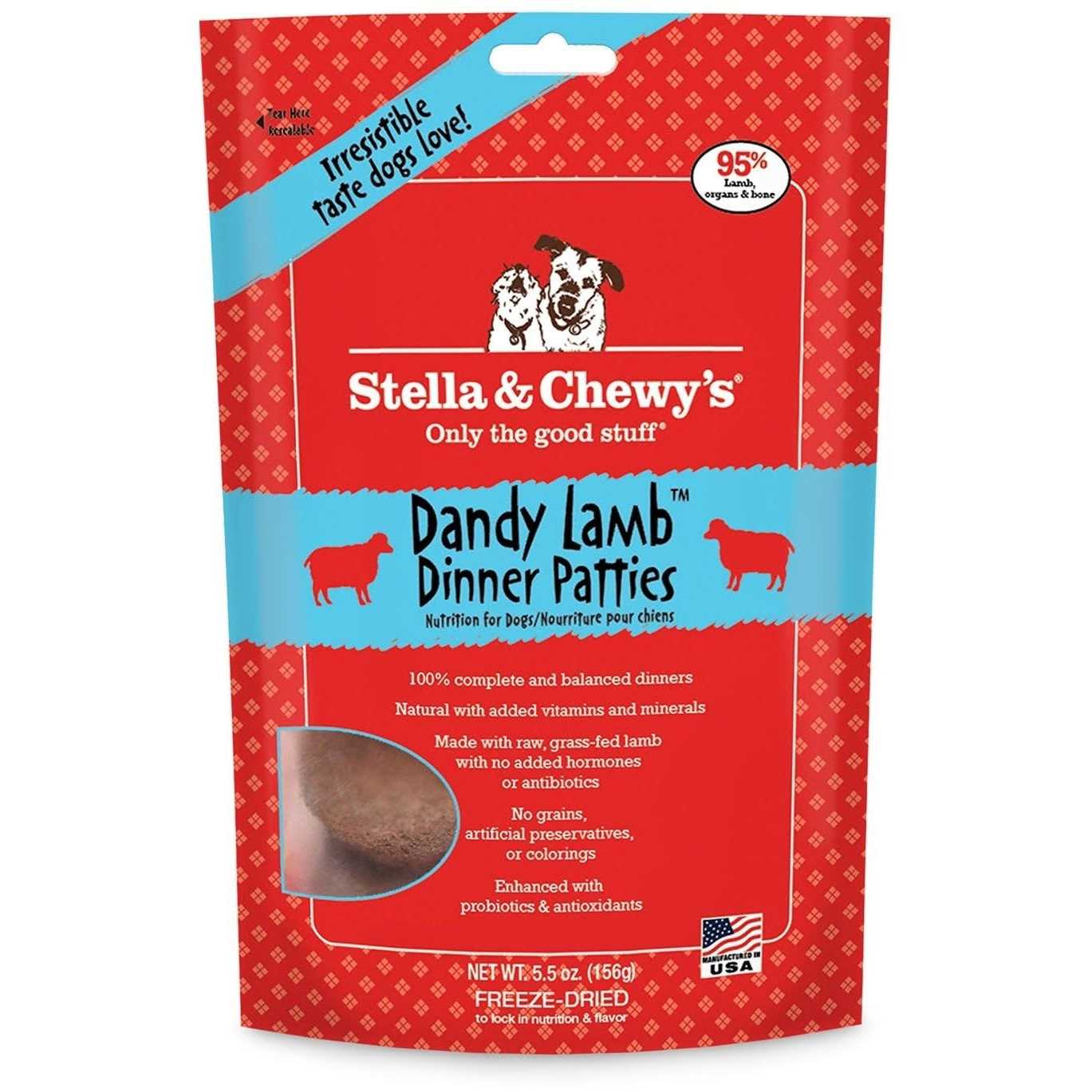 Stella & Chewy's Dandy Lamb Dinner Patties Freeze-Dried Dog Food - Pet Supplies online store
