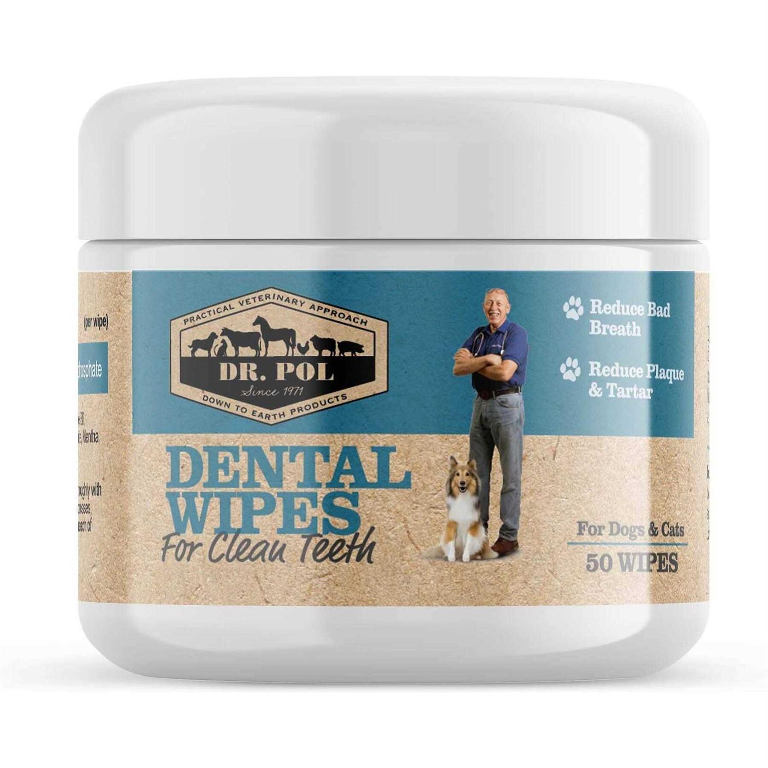 Dr. Pol Dental Wipes for Dogs & Cats 50 Count - Pet Supplies online store