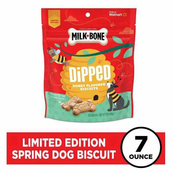 Milk-Bone Dipped Honey & Peanut Butter Flavored Biscuits Dog Treats - Pet Supplies online store