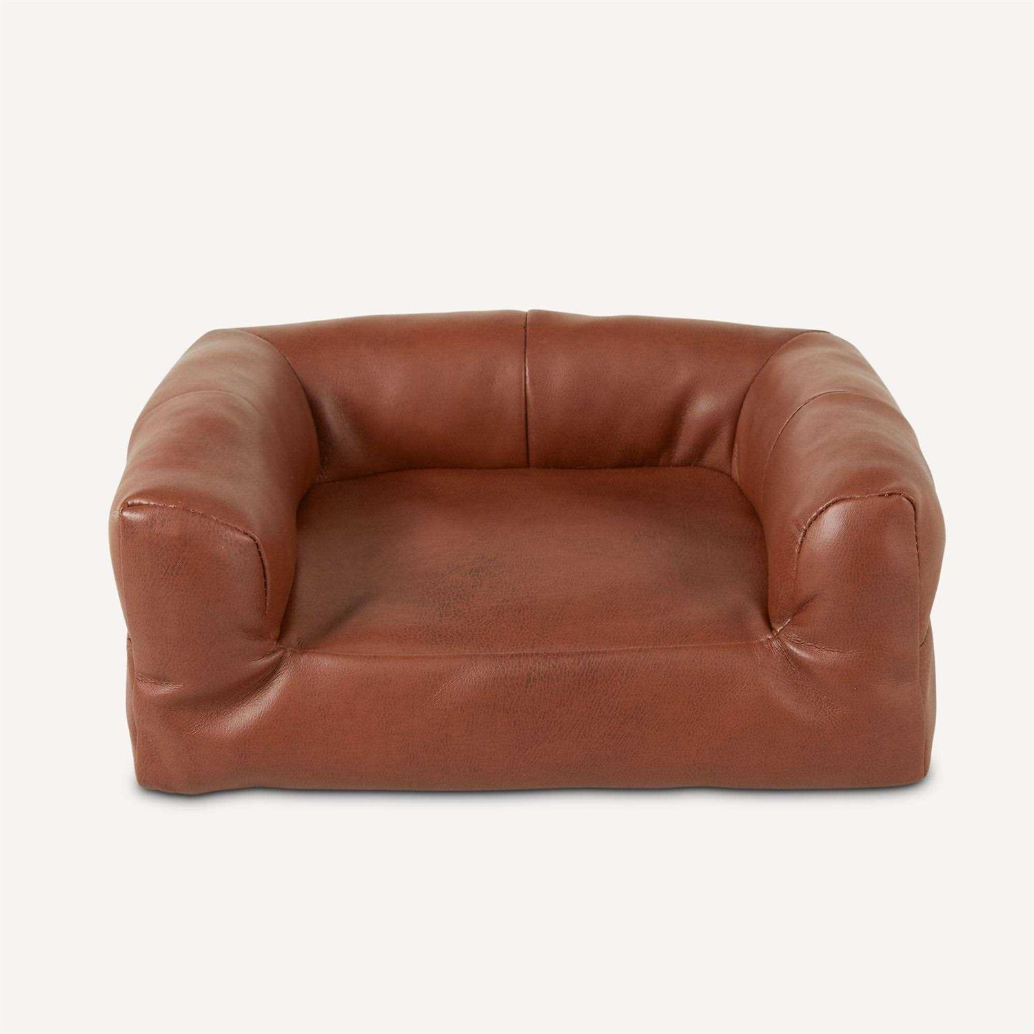 Nate & Jeremiah Faux Leather Brown Couch - Pet Supplies online store