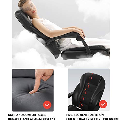 Company Boss Chair Computer Chair Home Office Chair Back Chair Bedroom Game Chair Double-Layer Thick Cushion PU (Color : Black, Size : 50x51x115cm)