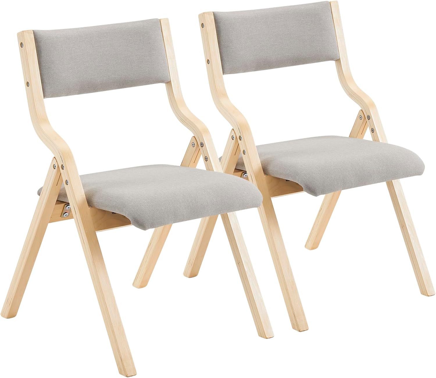 2 Pack Modern Folding Chairs - Padded Seat & Back, Portable Space-Saving Design for Living Room, Office, Wedding, Party