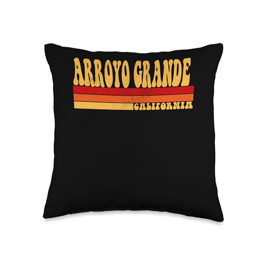 ARROYO GRANDE California City Vintage Roots Retro 70s 80s Throw Pillow