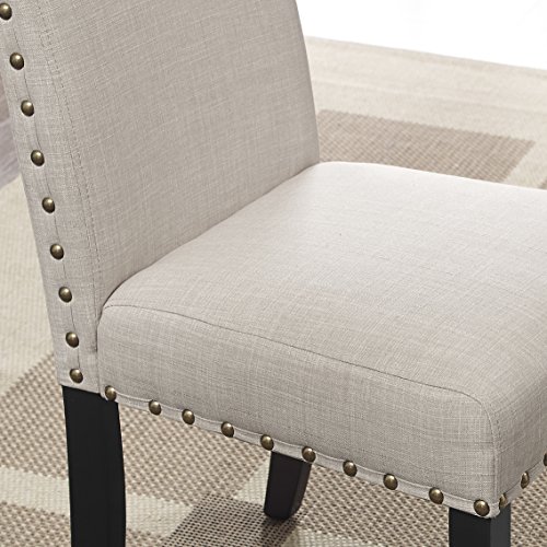 Biony Gray Fabric Counter Height Stools with Nailhead Trim, Set of 2