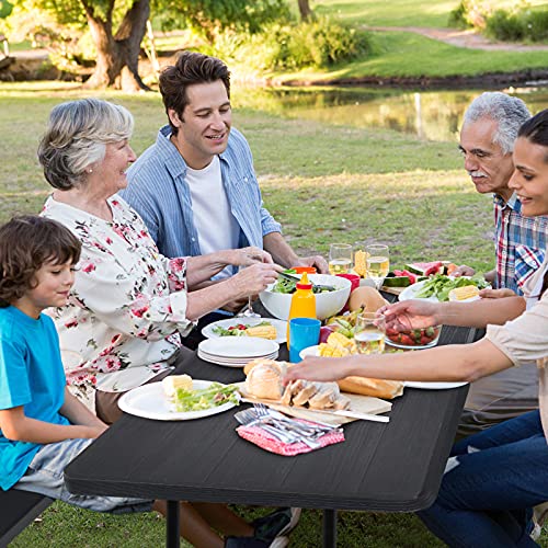 Folding Picnic Table and Bench Set, White