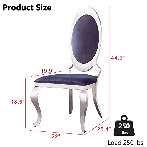 Modern Dining Chair Set of 6 Luxury Upholstered Leatherette Dining Side Chair Vanity Chair Living Room Chairs w/Oval Back & Stainless Steel Legs for Kitchen Dining Room Bedroom (White+Gold)