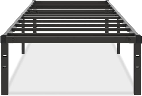 King Size Tall Bed Frame, 20-Inch Metal Platform Base with 18-Inch Storage Space, Heavy Duty Steel Slats, Easy Assembly, Noise-Free, No Box Spring Needed, Non-Slip, Black…