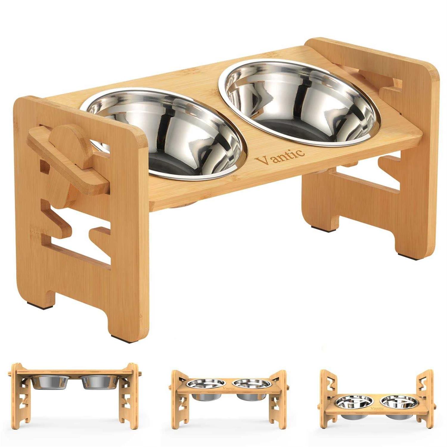 Vantic Elevated Dog Bowls-Adjustable Raised Dog Bowls with Stand for Small Size Dogs and Cats,Durable - Pet Supplies online store