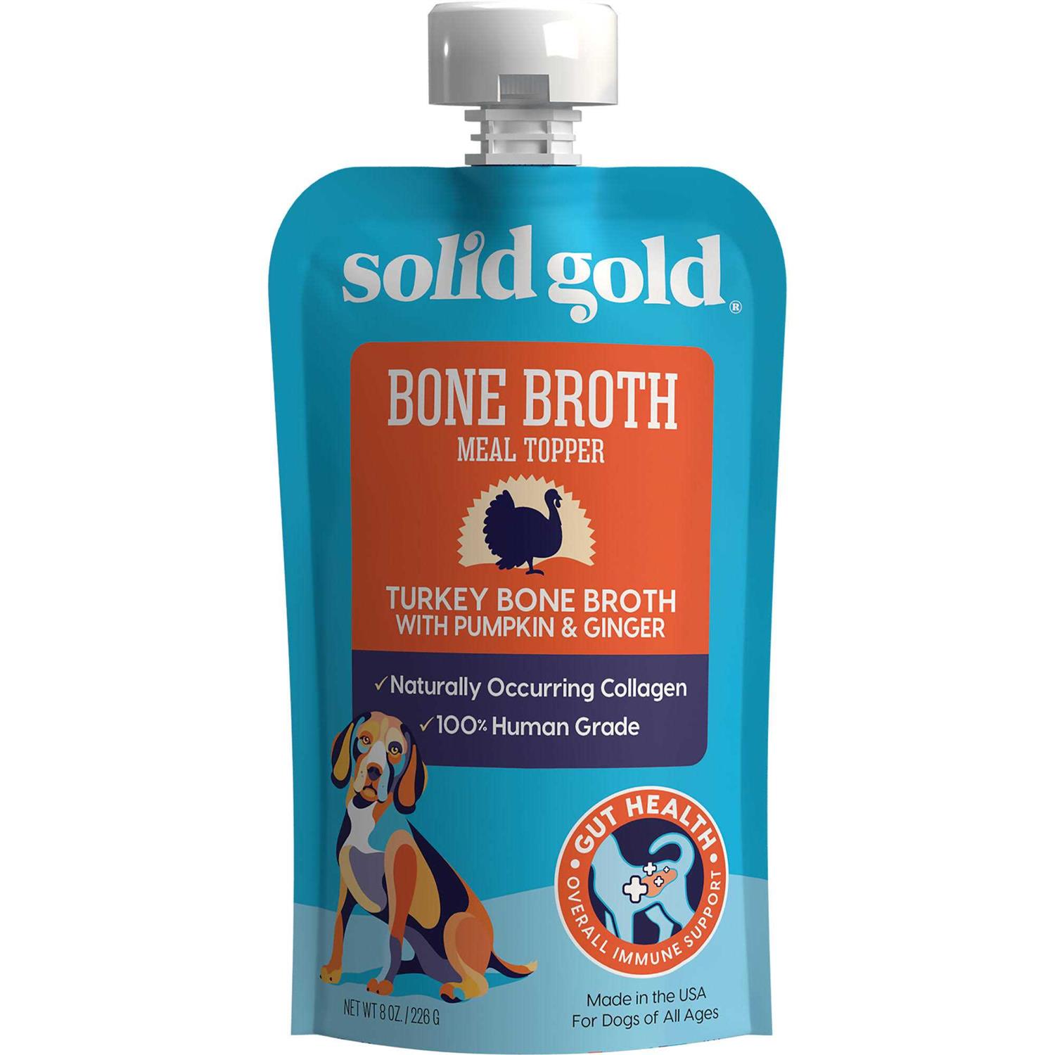Solid Gold Turkey Bone Broth with Pumpkin & Ginger Dog Food Topper - Pet Supplies online store