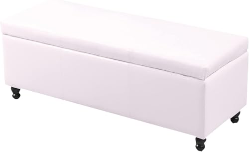 Modern Upholstered Leather Storage Ottoman,Wood Tufted Foot Rest Stool,Rectangle Lift Top Storage Bench Coffee Table,Comfy Livingroom Bedroom Bench-Beige 80x43x42cm(31x17x17inch)