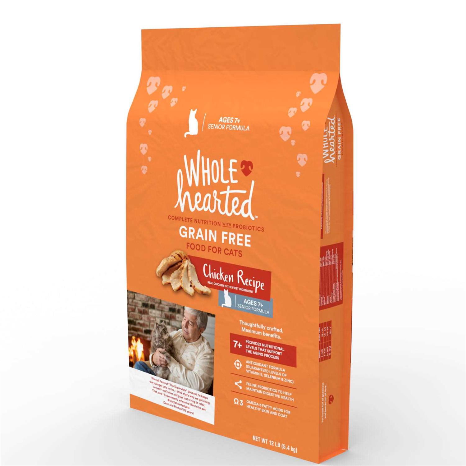 WholeHearted Grain Free Senior Chicken Recipe Dry Cat Food - Pet Supplies online store