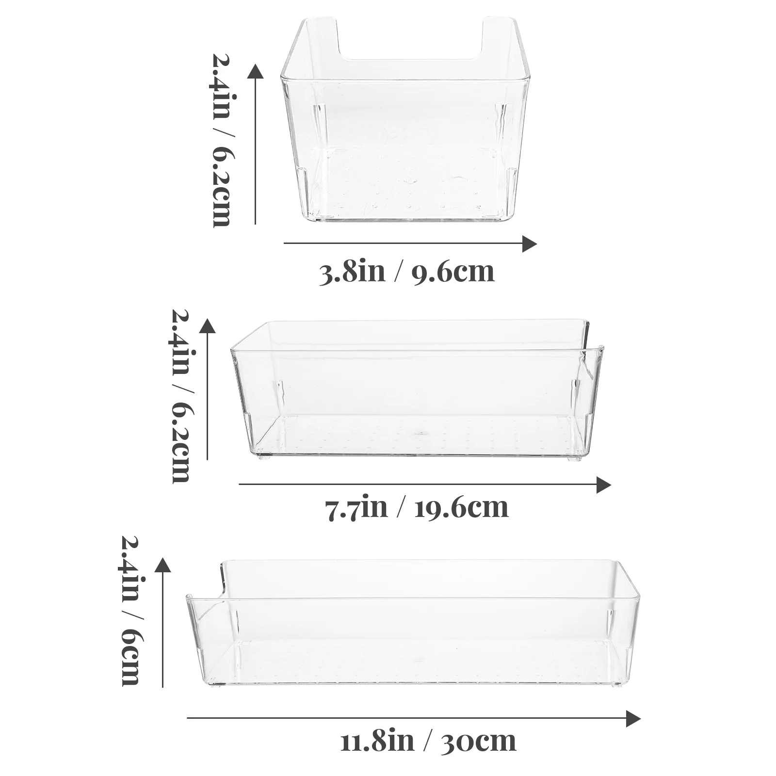 3 Pcs Collapsible Storage Bins Drawer Box Organizer Plastic Office