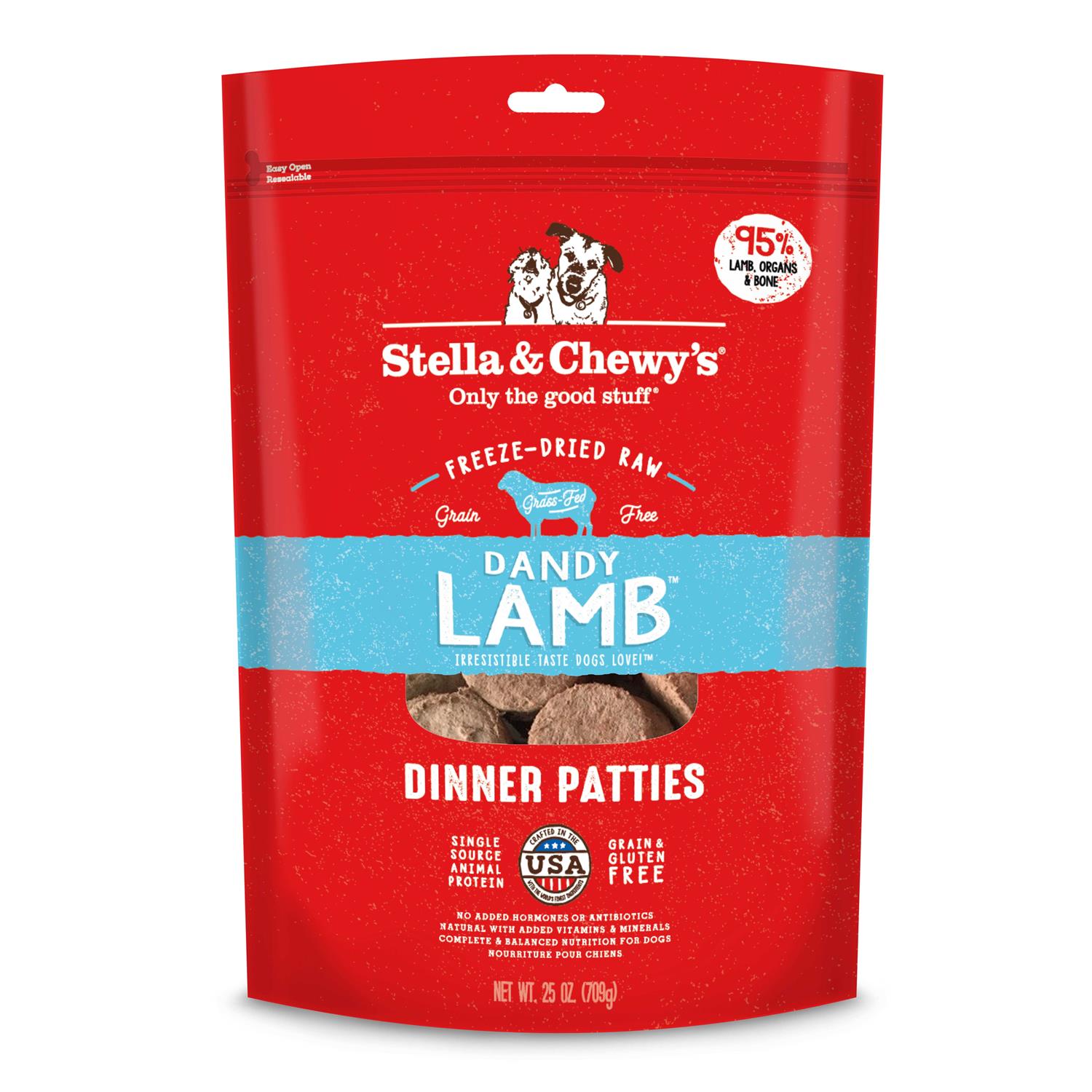 Stella & Chewy's Dandy Lamb Dinner Patties Freeze-Dried Dog Food - Pet Supplies online store