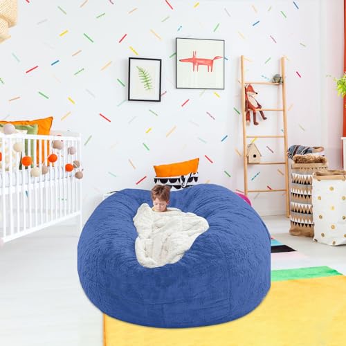 Big Round Soft Washable Lazy Sofa Bed Cover, 1pc Chair Cover Large Circular Soft, Comfortable Sofa Cover for Living Room Bedroom Office Home Decoration 135cmx65cm