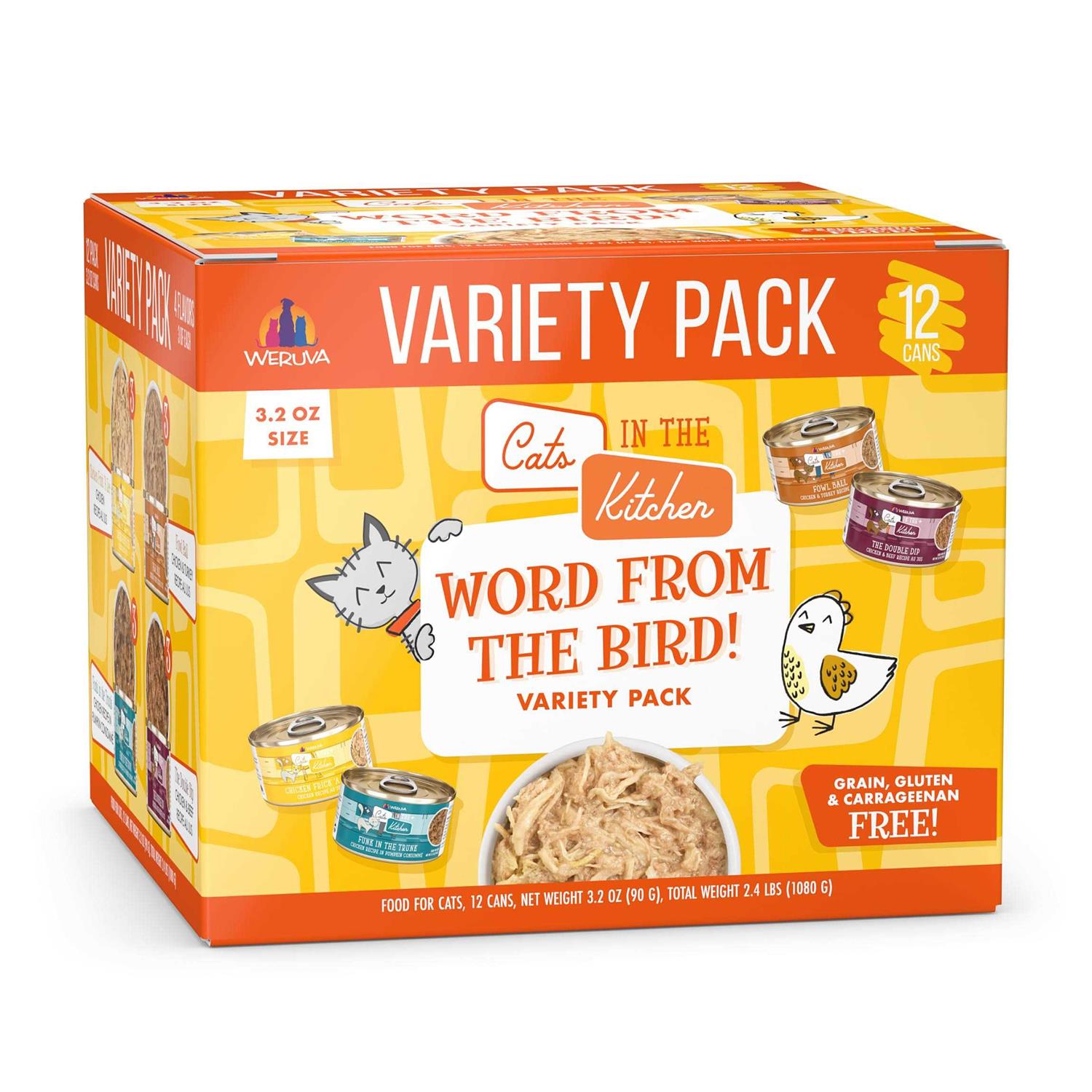 Weruva Cats in the Kitchen Originals Word From the Bird! Wet Cat Food Variety Pack - Pet Supplies online store