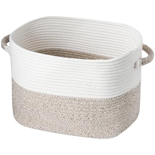 NiHome Hand Woven Cotton Rope Storage Basket 13.5