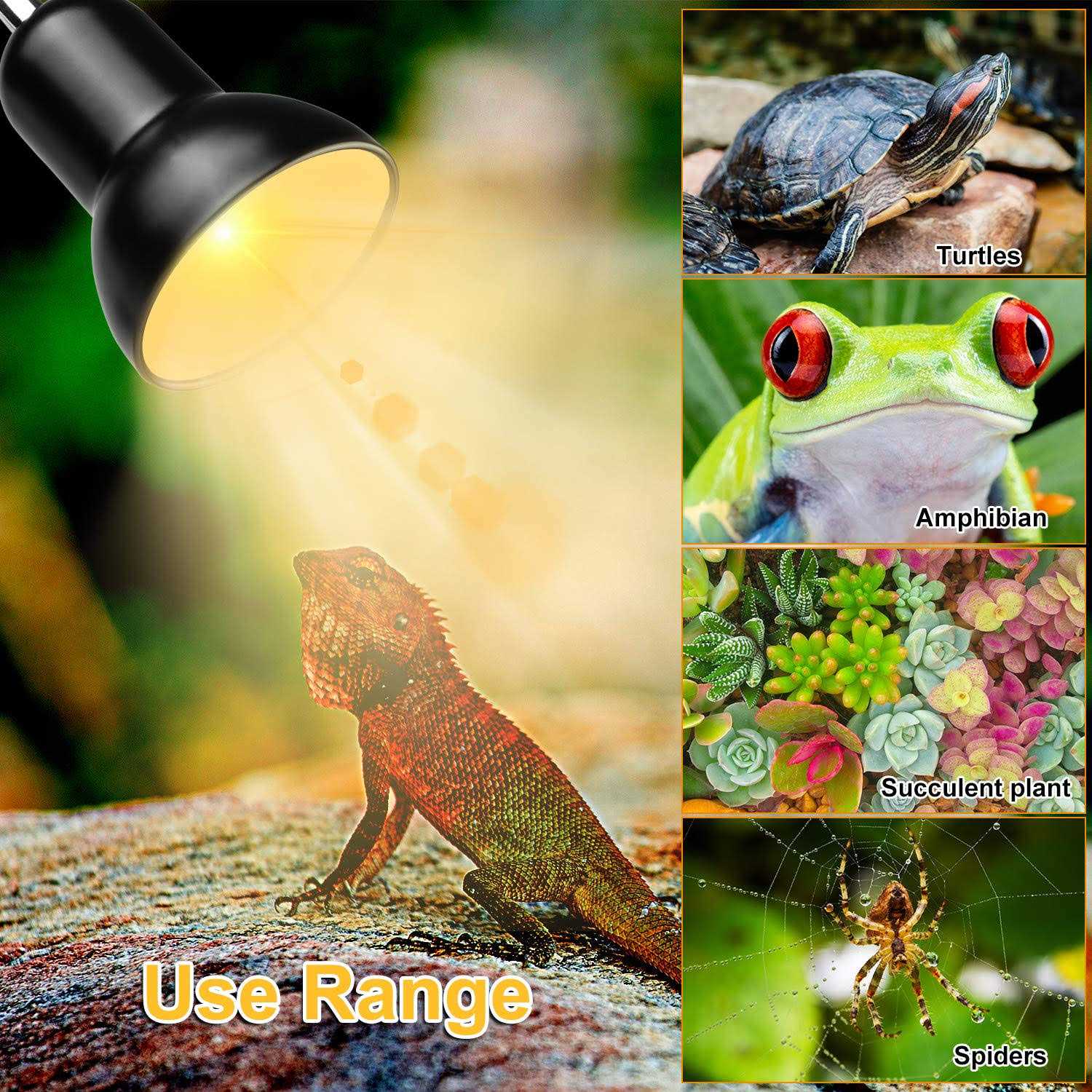 Dallfoll Reptile Heat Lamps Turtle Lamp Uva/UVB Turtle Aquarium Tank Heating Lamps with Clamp - Pet Supplies online store