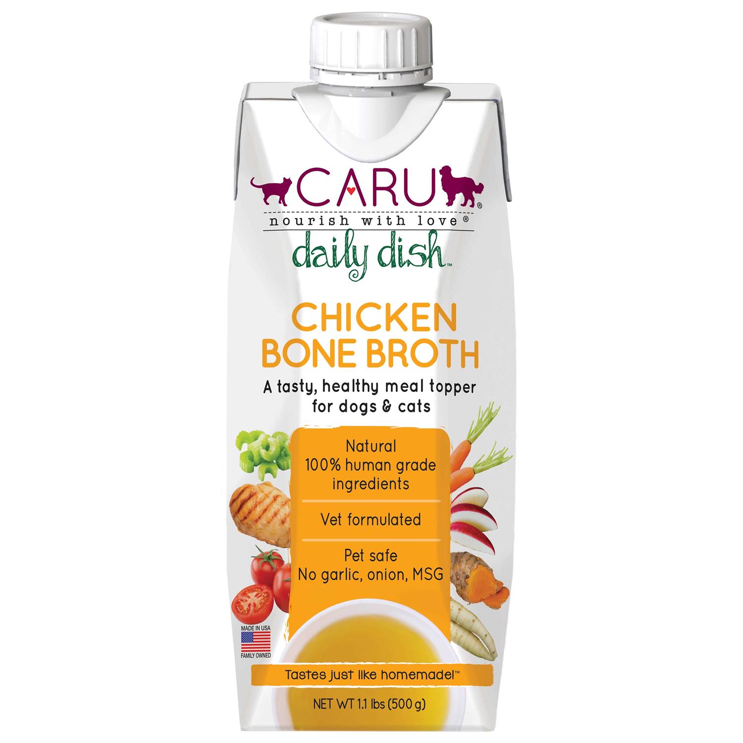 Caru Daily Dish Chicken Broth Meal Topper for Dogs and Cats - Pet Supplies online store