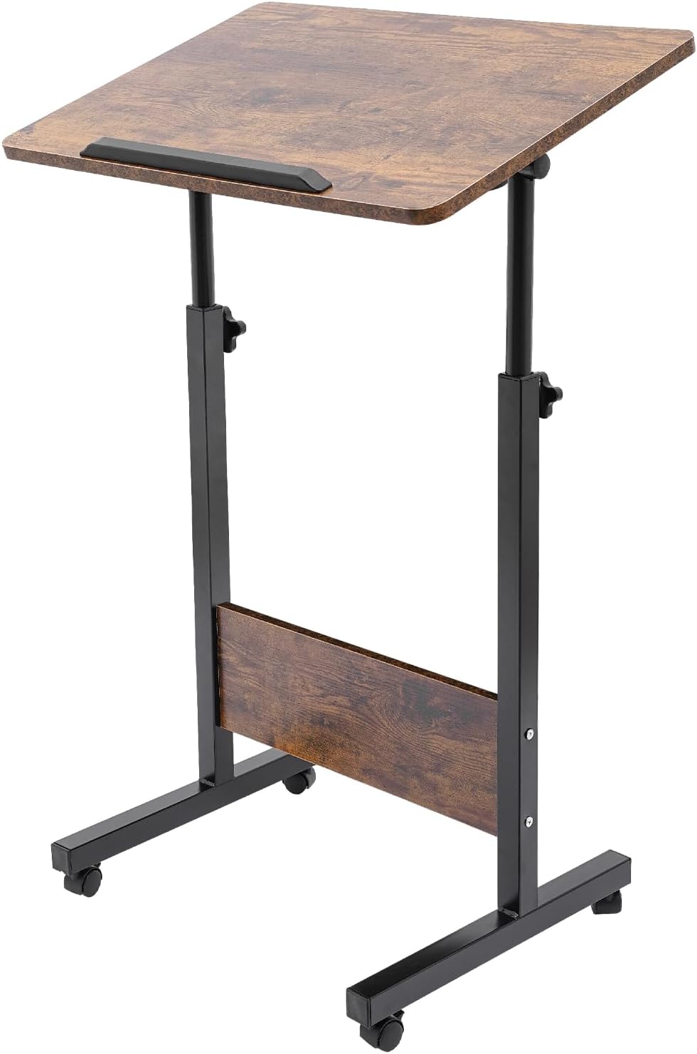 Standing Desk Adjustable Height, Mobile Stand Up Desk with Wheels, 24 x 16 inch Portable Rolling Desk Small Computer Desk, Portable Laptop Desk Standing Table