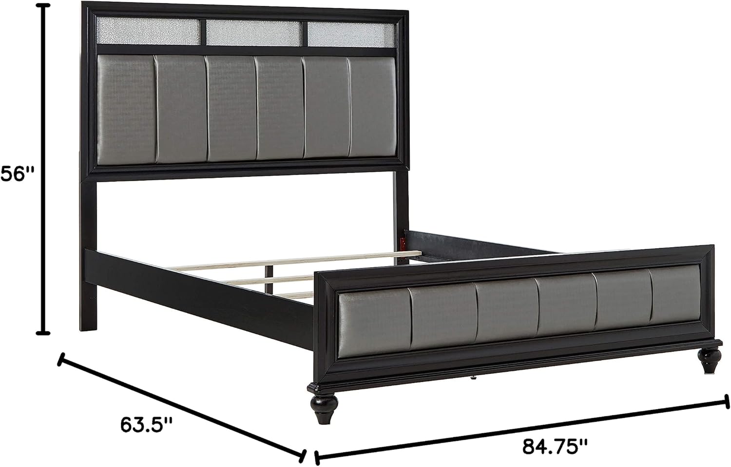 Coaster Home Furnishings 200891Q Panel Bed, Queen, Grey/Black