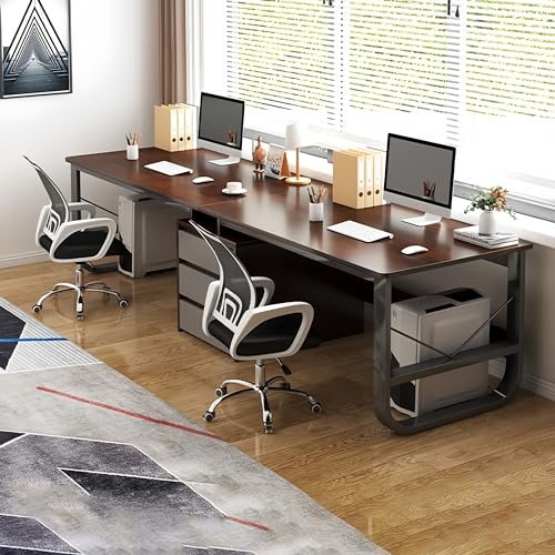 Large Two Person Desk with 3 Drawers,Extra Long Double Desk for Home Office Desk,Industrial Wood Workstation for 2 People,Gaming Computer Desk,Writing Study Table,White, 78.74″X28.74″